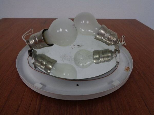 Large Bauhaus Opal Glass Ceiling Lamp by Zeiss Ikon, 1930s