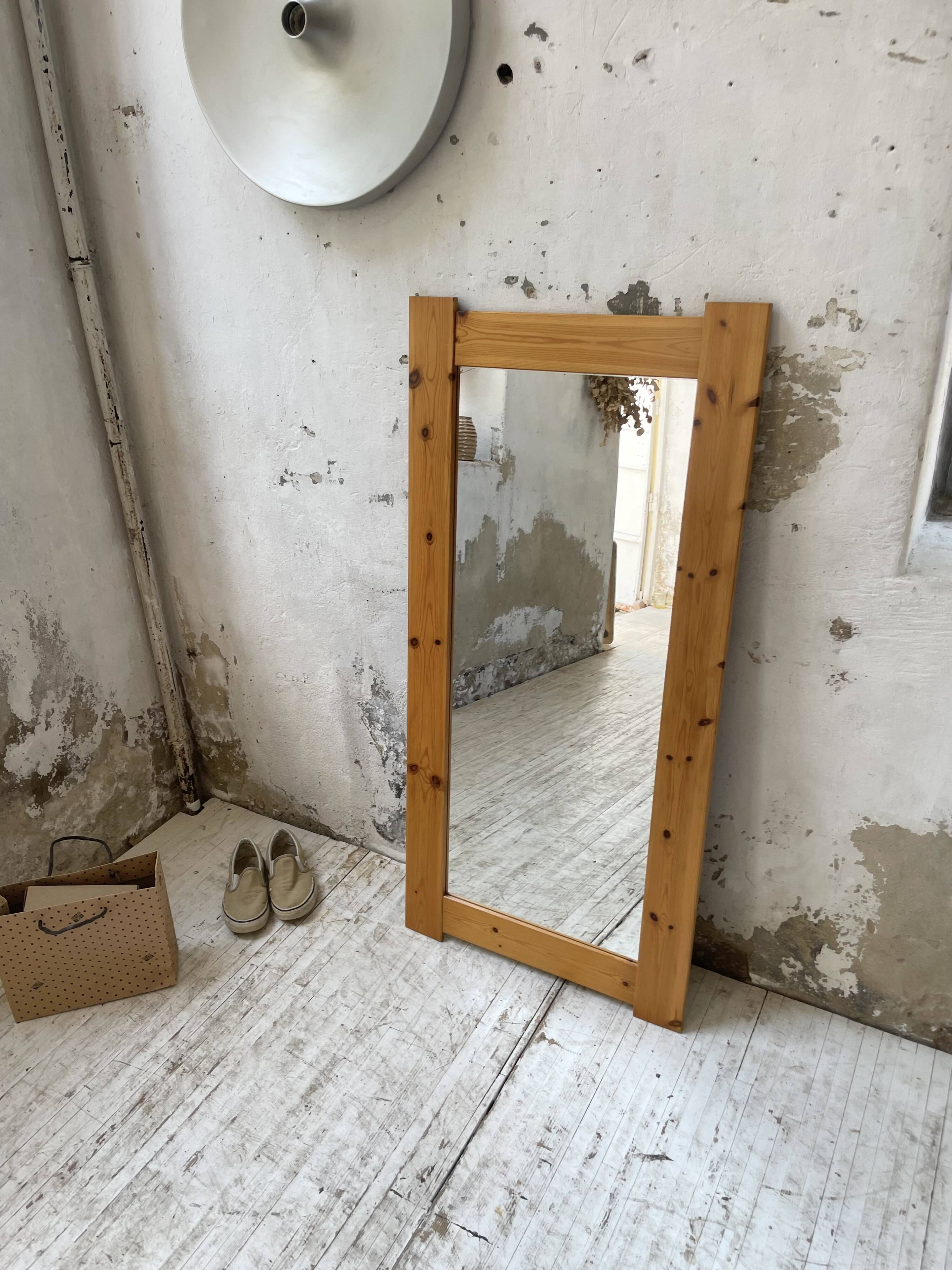 80s pine mirror