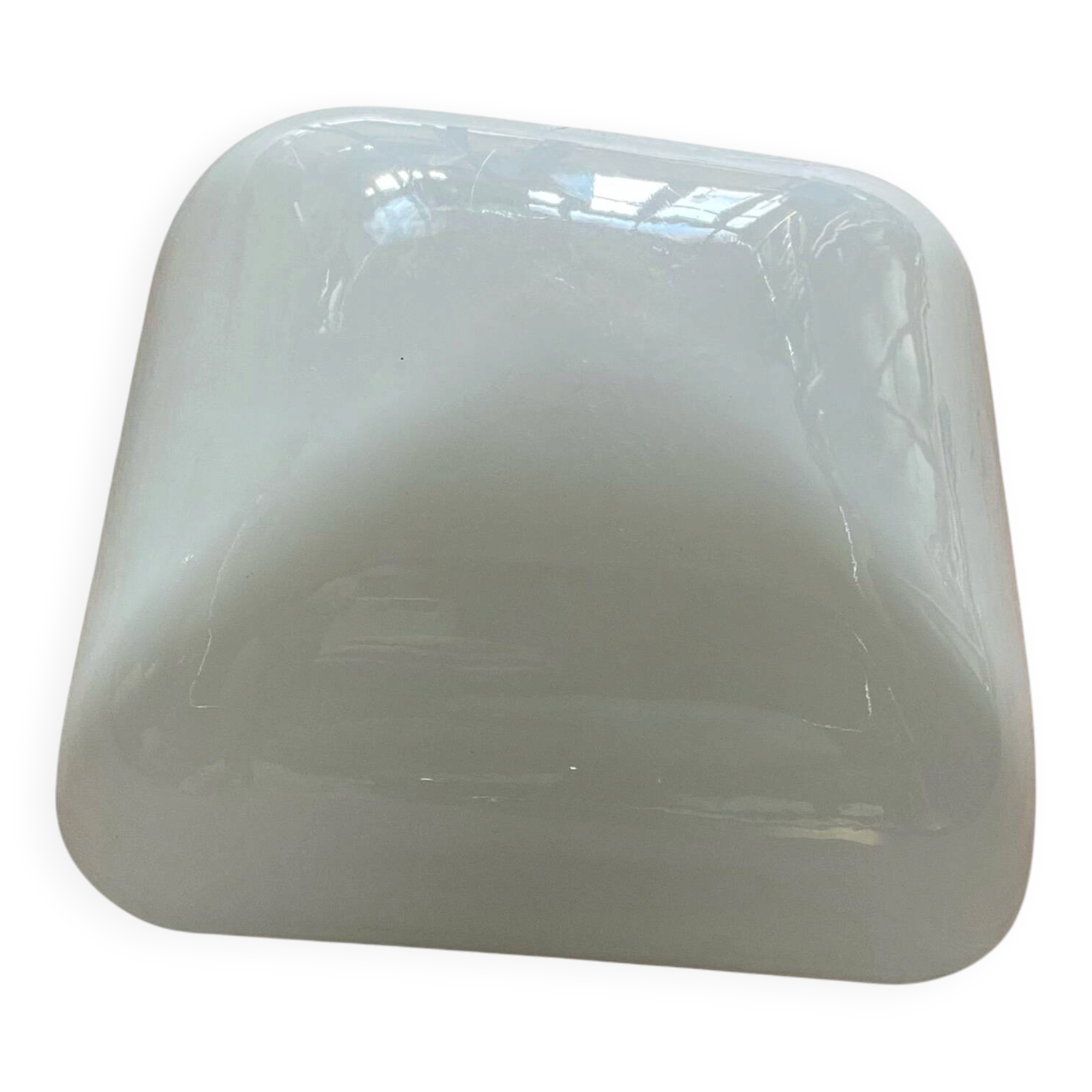 Applique murale plafonnier carré 20 cm verre opaline blanc