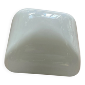 Applique murale plafonnier carré 20 cm verre opaline blanc