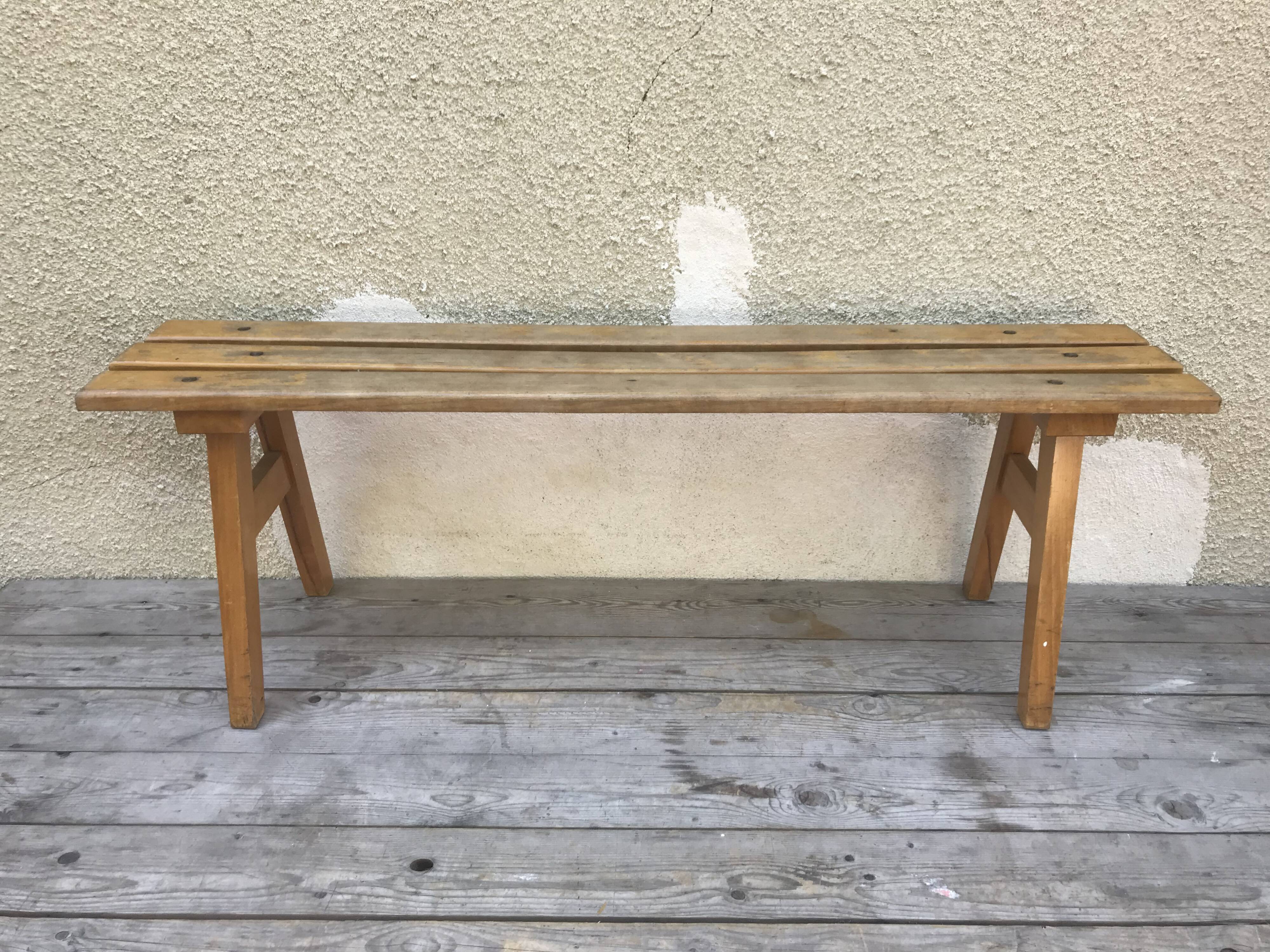 Old wooden school bench 50s