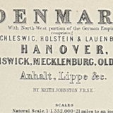 Map of Denmark and Iceland c1869 Keith Johnston Royal Atlas Hand coloured