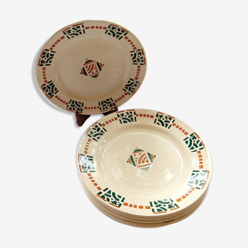 8 assiettes plates Berck, Terre de fer Longchamp