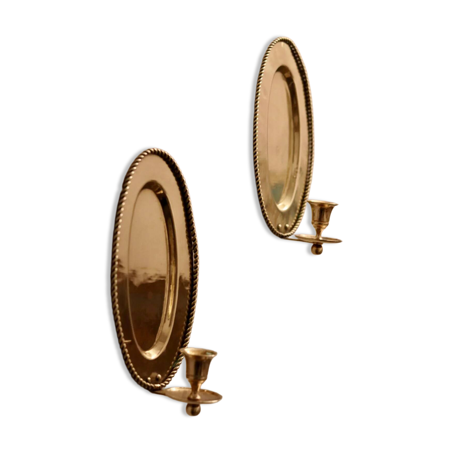 Pair Of Mid Century Swedish Brass Sconces