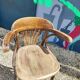 Curved wooden bar stool