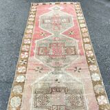 Handmade Distressed Oushak Runner Rug