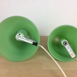 2 lampes coniques Teepee par SCE en verre vert