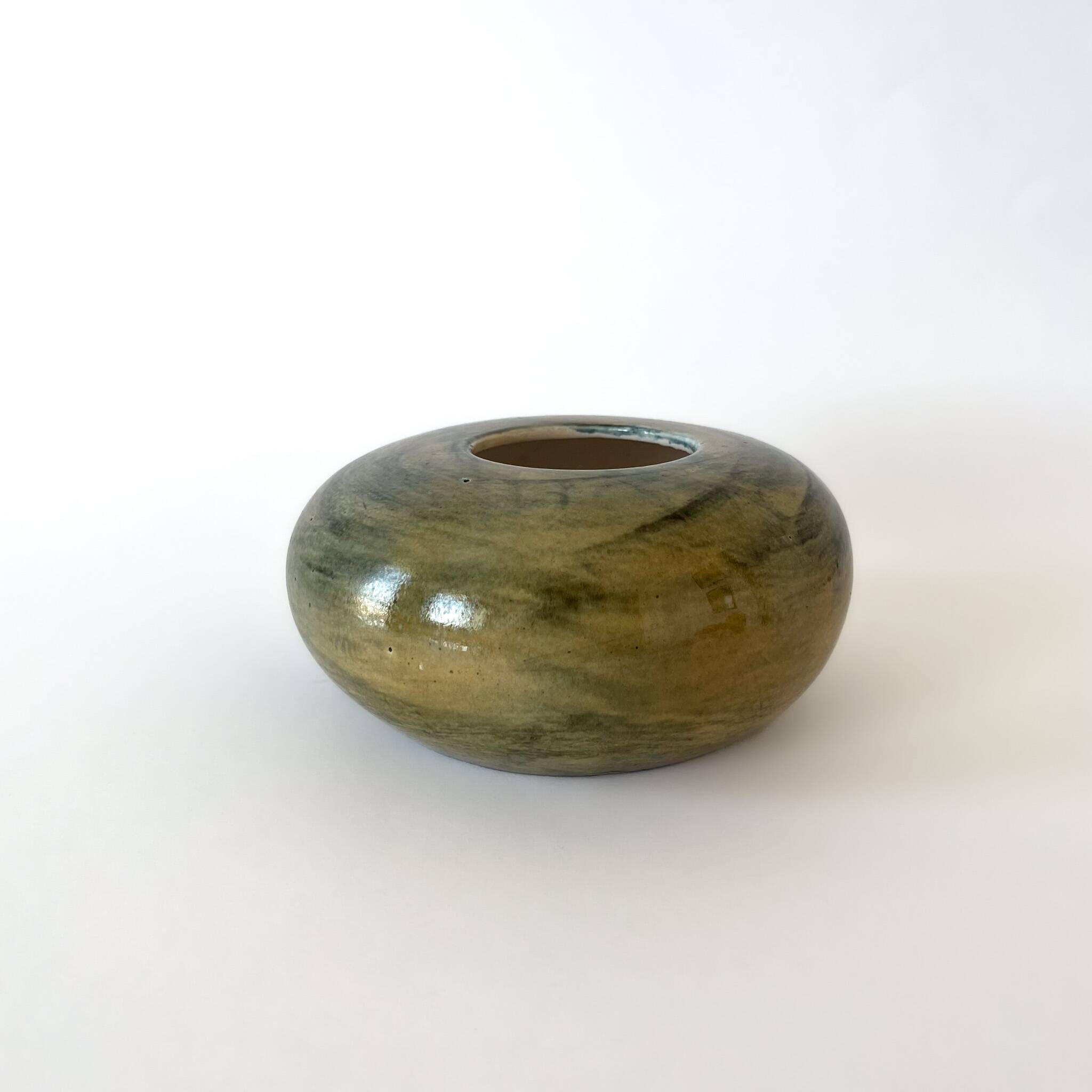 Jean Chatoney glazed ceramic round vase - 1960s Vallauris