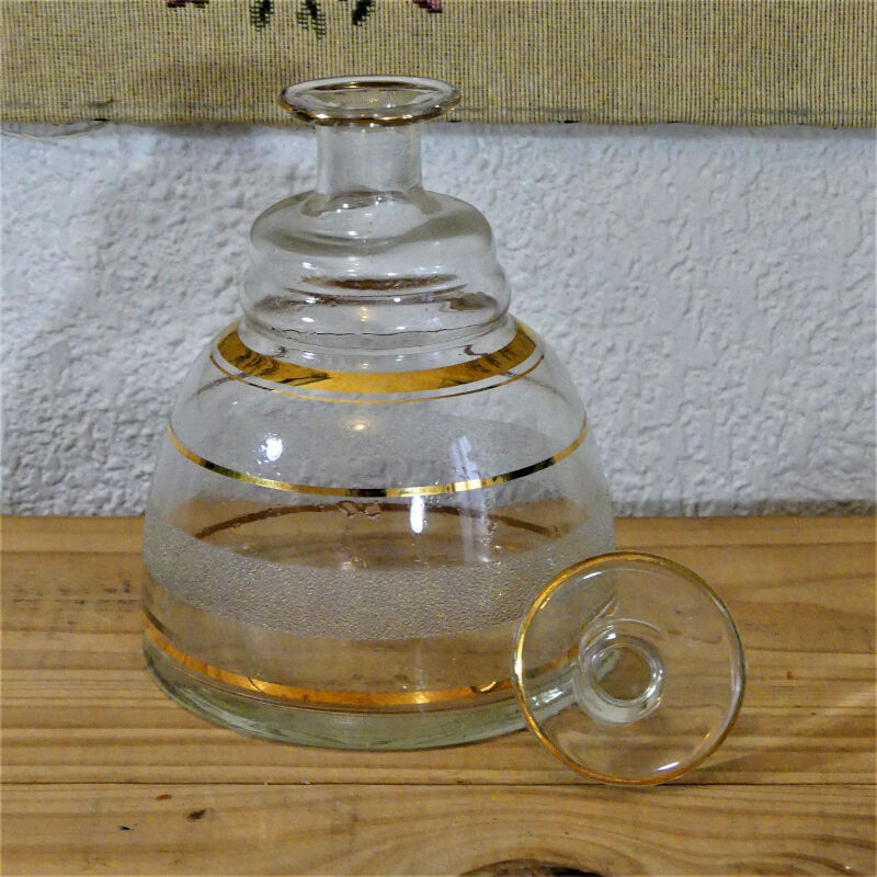 Granite glass liquor service - Carafe and old 50s glasses