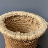 Vintage 70'S rattan and rope stools