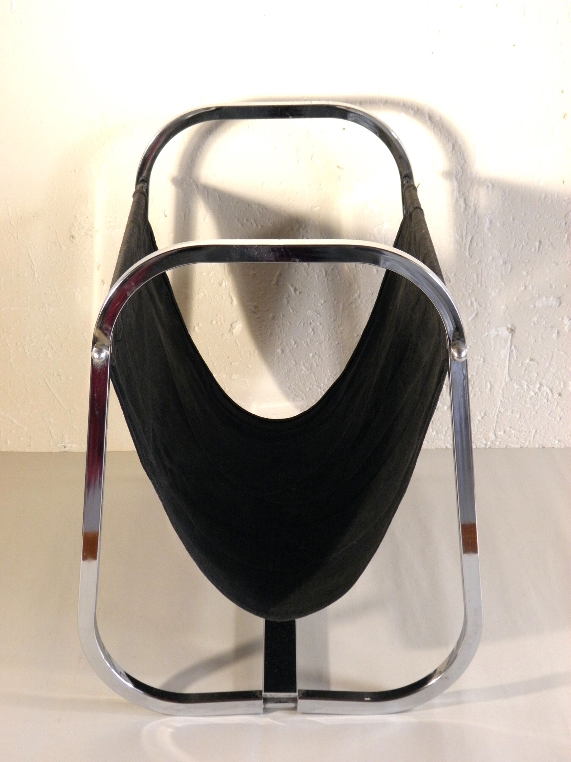 Chrome and fabric magazine holders 1970