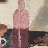 Nature morte à l'huile naïve 19ème-début 20ème