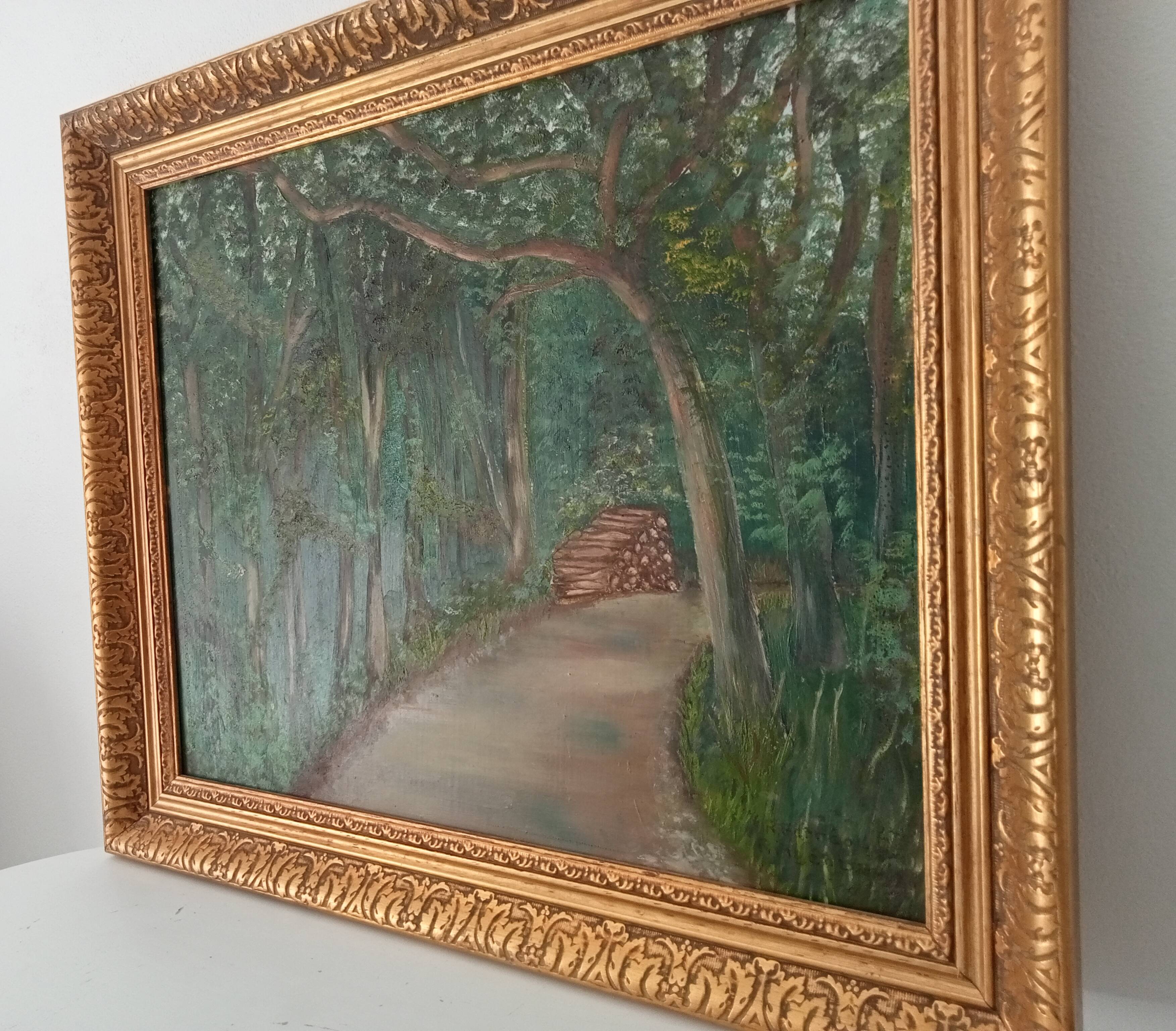 Oil painting by René Férréol Ringenbach "Chailluz Forest"