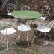Painted metal garden table and chairs