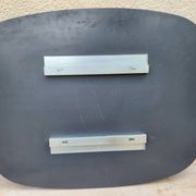 Vintage smoked bronze wall mirror, free form, 1970s – 70 x 55 cm