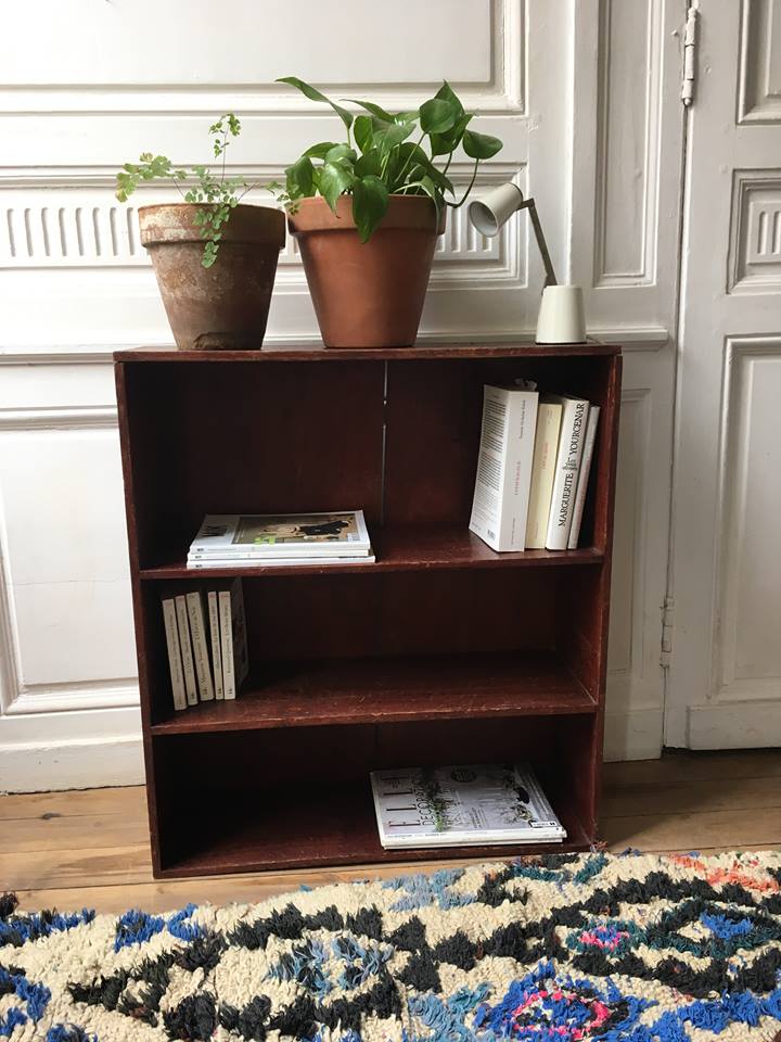 Library shelves vintage solid wood