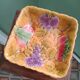 Square barbotine dish from Sarreguemines