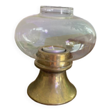 Glass and brass candle holder