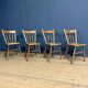 Set of four painted Dutch kitchen chairs.