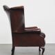 Brown Cowhide Leather Chesterfield Wingback Chair