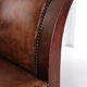 Sheepskin leather desk chair with wooden swivel base, 1970