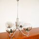 Chandelier Gaetano Sciolari, 4 lights, in chrome and smoked glass, 1970.