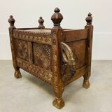 Old oriental wedding chest solid wood primitive design
