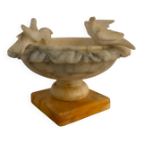 Vintage alabaster bird bath trinket dish