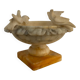 Vintage alabaster bird bath trinket dish