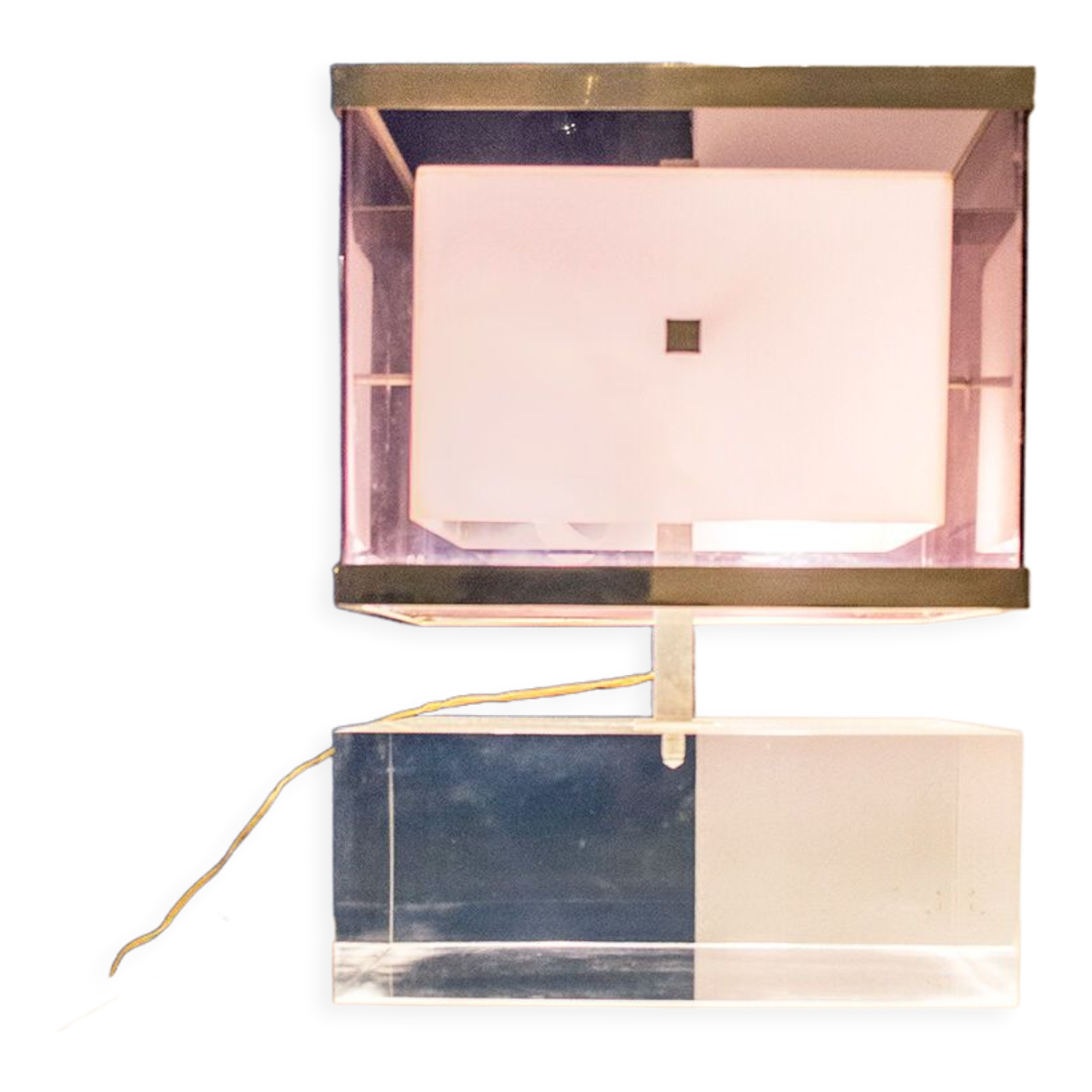 Acrylic Glass and Brass Lamp from ND, Italy, 1970s