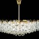 Large chandelier in gilded brass and crystal, Sciolari design by Palwa, Germany, 1970s.