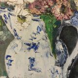 Oil on canvas bouquet signed