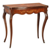 Table de jeu en palissandre indien et acajou