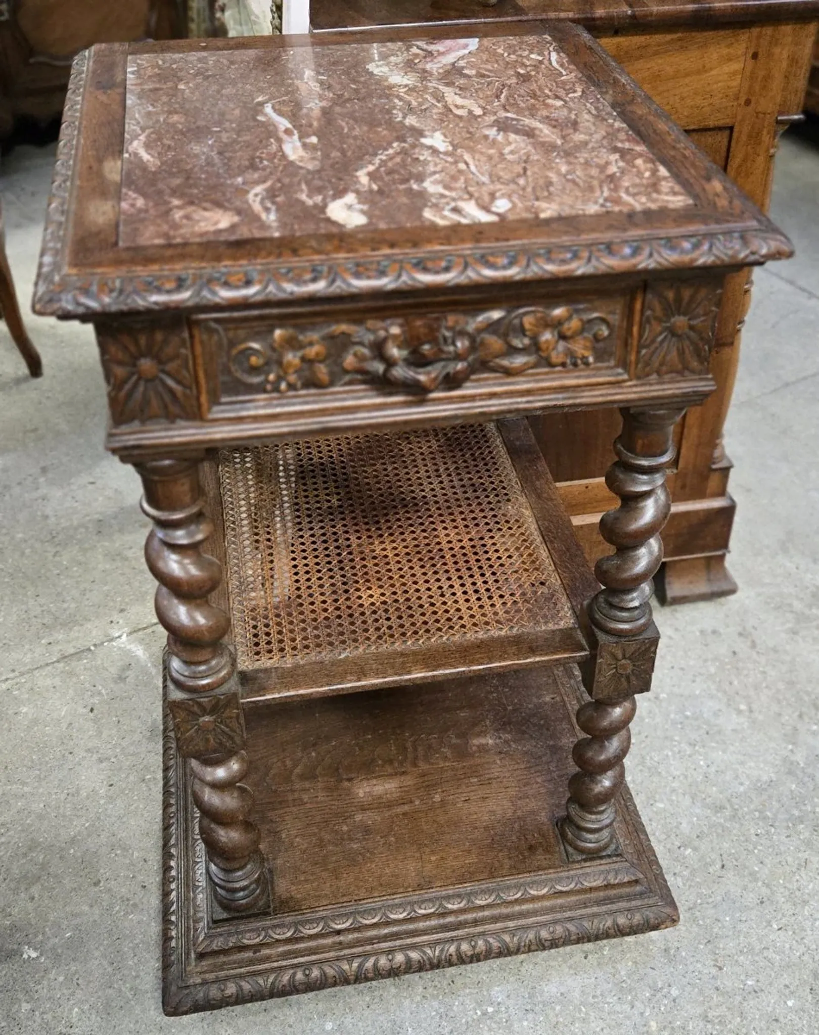 antique console shelf, in Renaissance style, made of solid wood