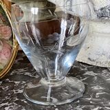 Duo of engraved glass water glasses