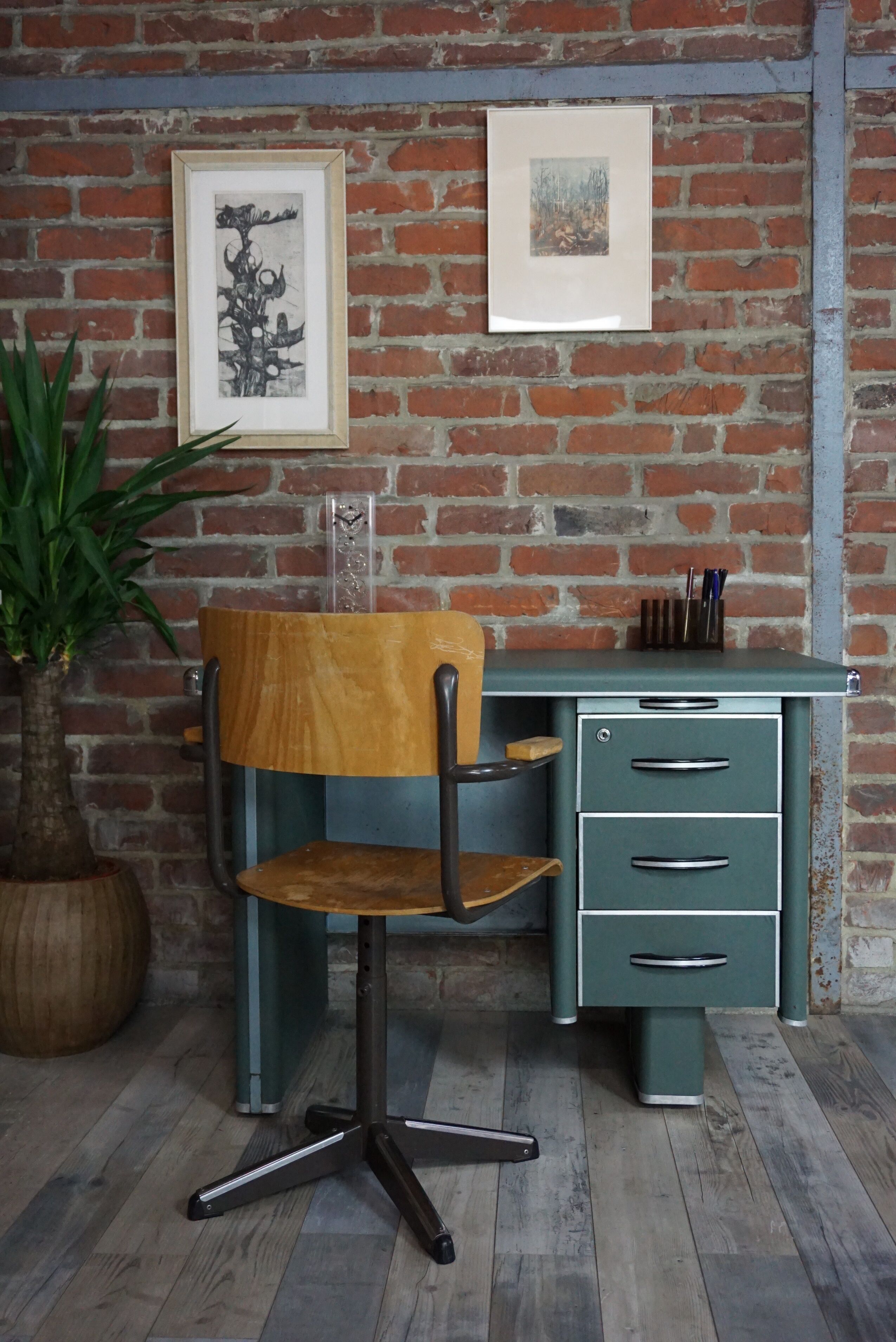 Strafor metal industrial desk 1950s
