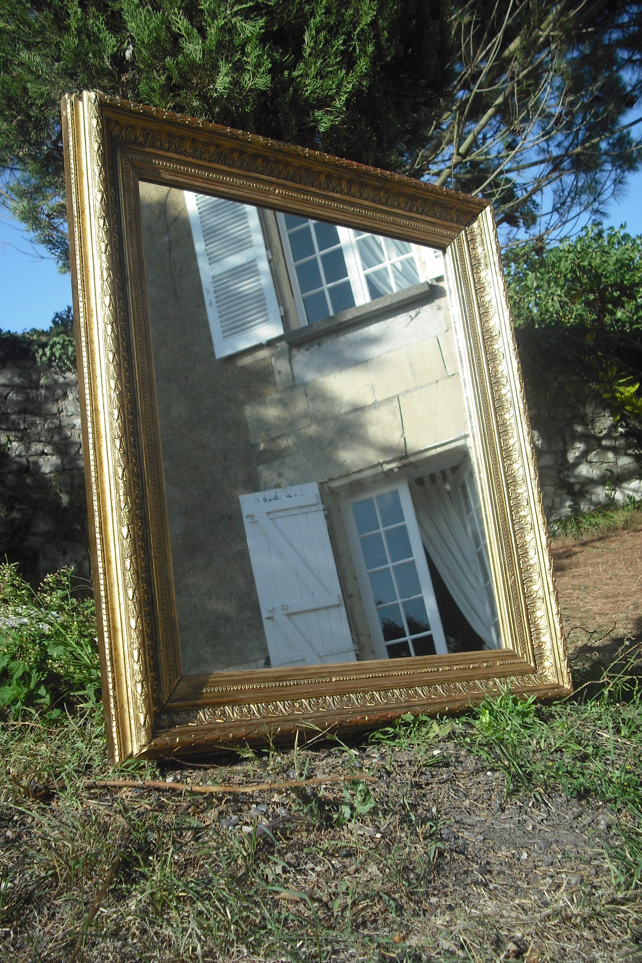 Thick mirror 19th 80x68cm