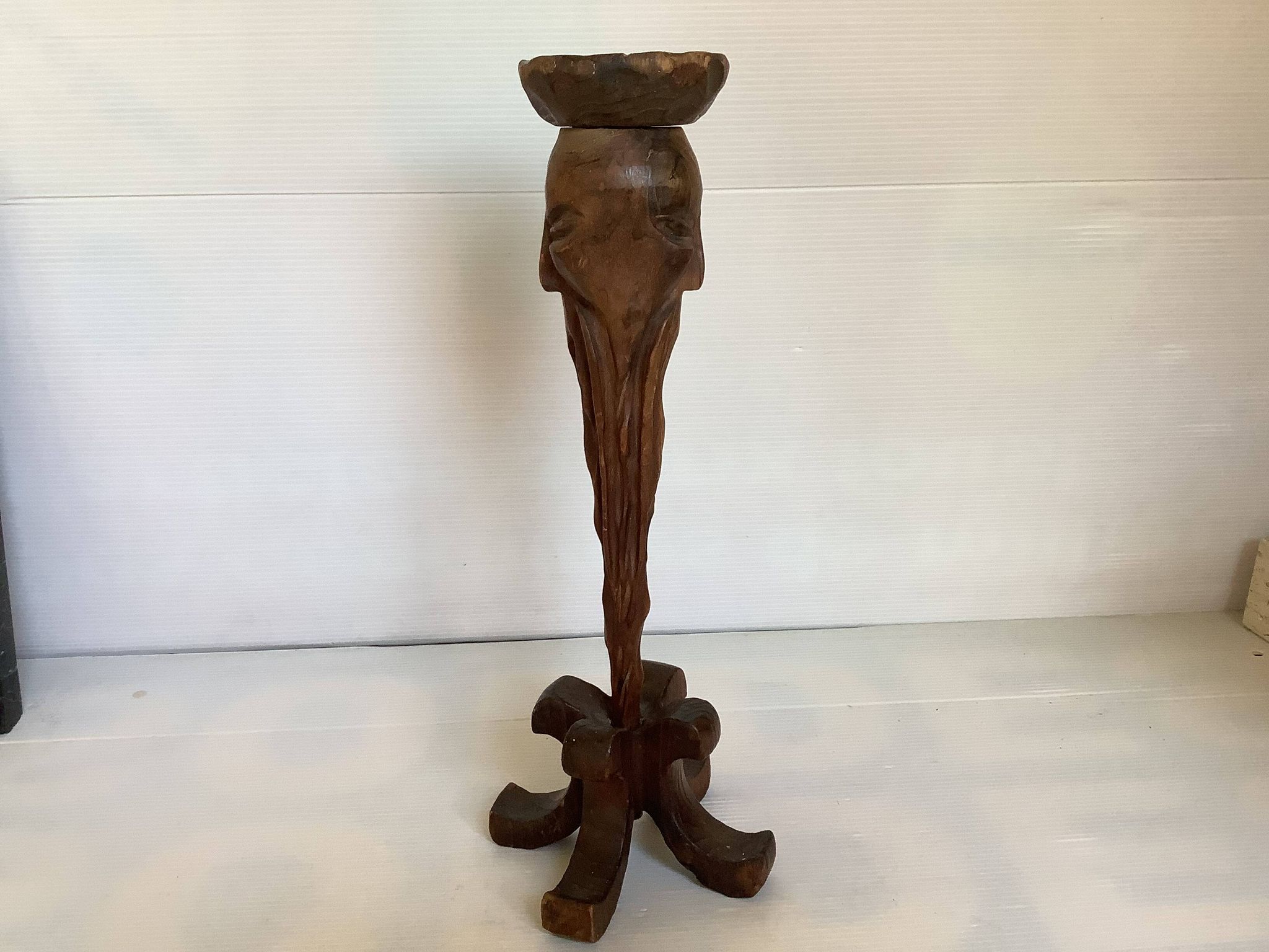 Large wooden candle holder