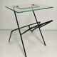 Side table / pedestal table magazine holder. 50's vintage design