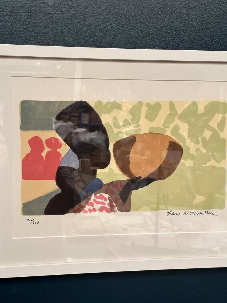 Original Swedish Color Lithograph – “Woman” by Lars Norrman – Signed