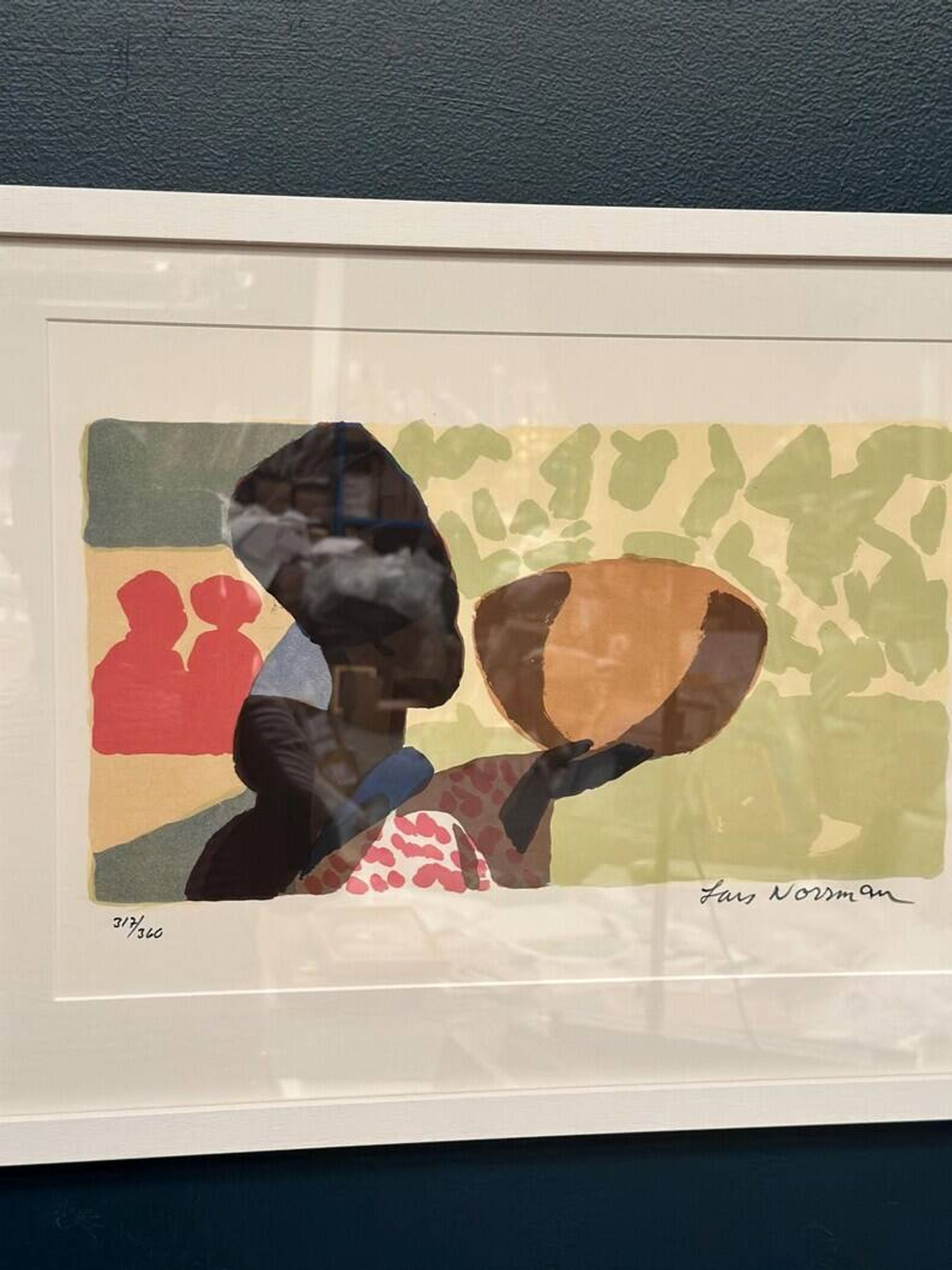 Original Swedish Color Lithograph – “Woman” by Lars Norrman – Signed