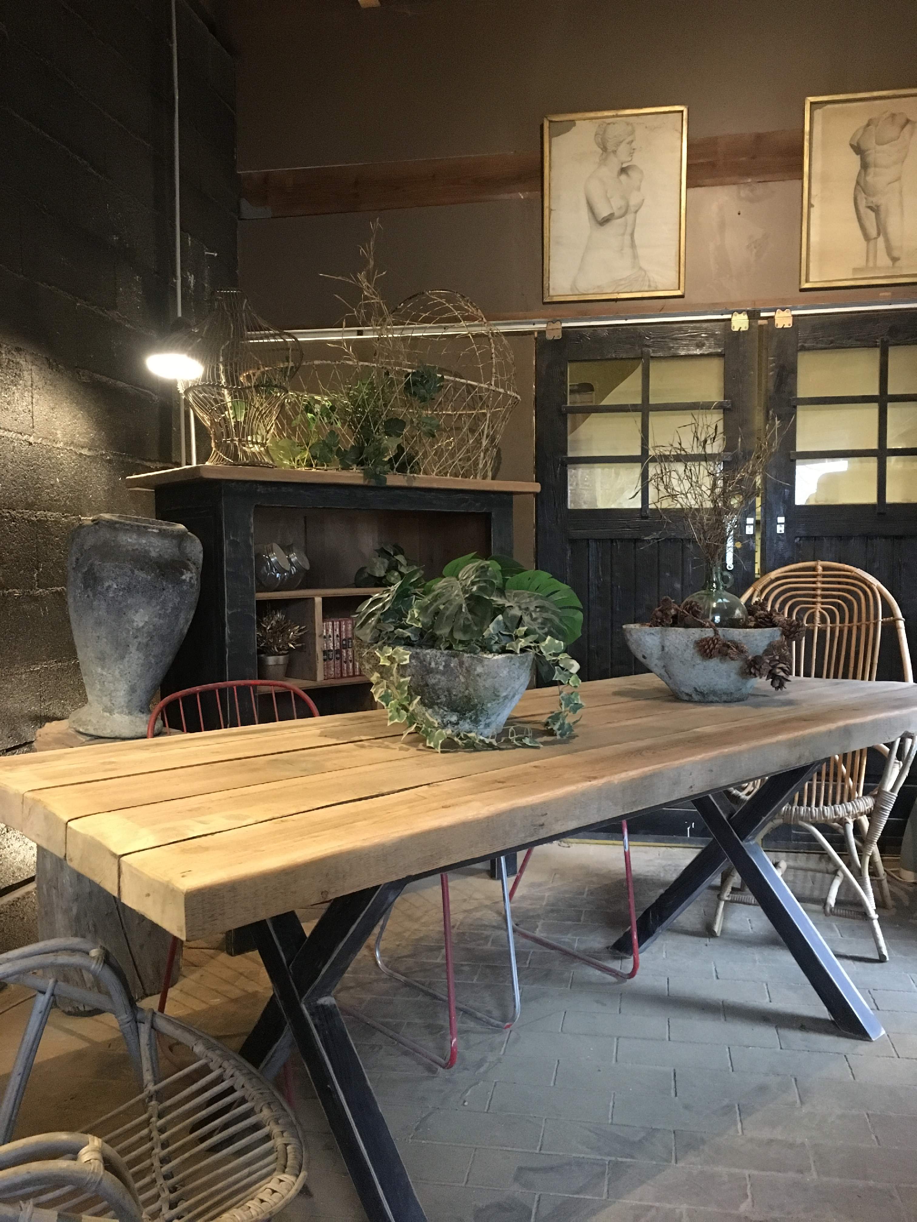 Large artisanal solid wood table