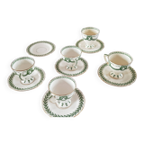 Old Sarguemines porcelain coffee cups