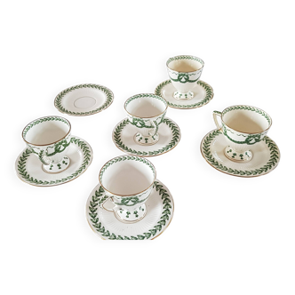 Old Sarguemines porcelain coffee cups