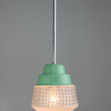 Small Mid-century Turquoise Glass Ceiling Lamp, 60s