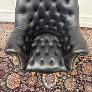 Classic English Chesterfield Desk Chair Black