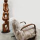 Jindrich Halabala vintage Tibetan sheepskin armchair H-269
