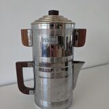 Mokavar metal and wood percolation coffee maker
