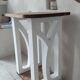 Handcrafted wood & white bedside tables, Mediterranean style (set/unit)