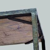 Wrought iron and marble coffee table